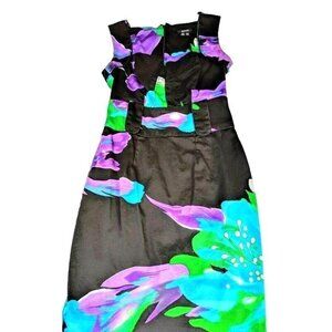 XOXO Size 1/2   Black/Purple/Blue  Cotton Blend Zippered Back Summer Dress 22c